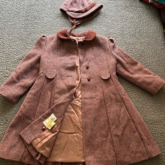 Fischer Other - F.W. Fischer Designs Plaid Coat and Hat Set